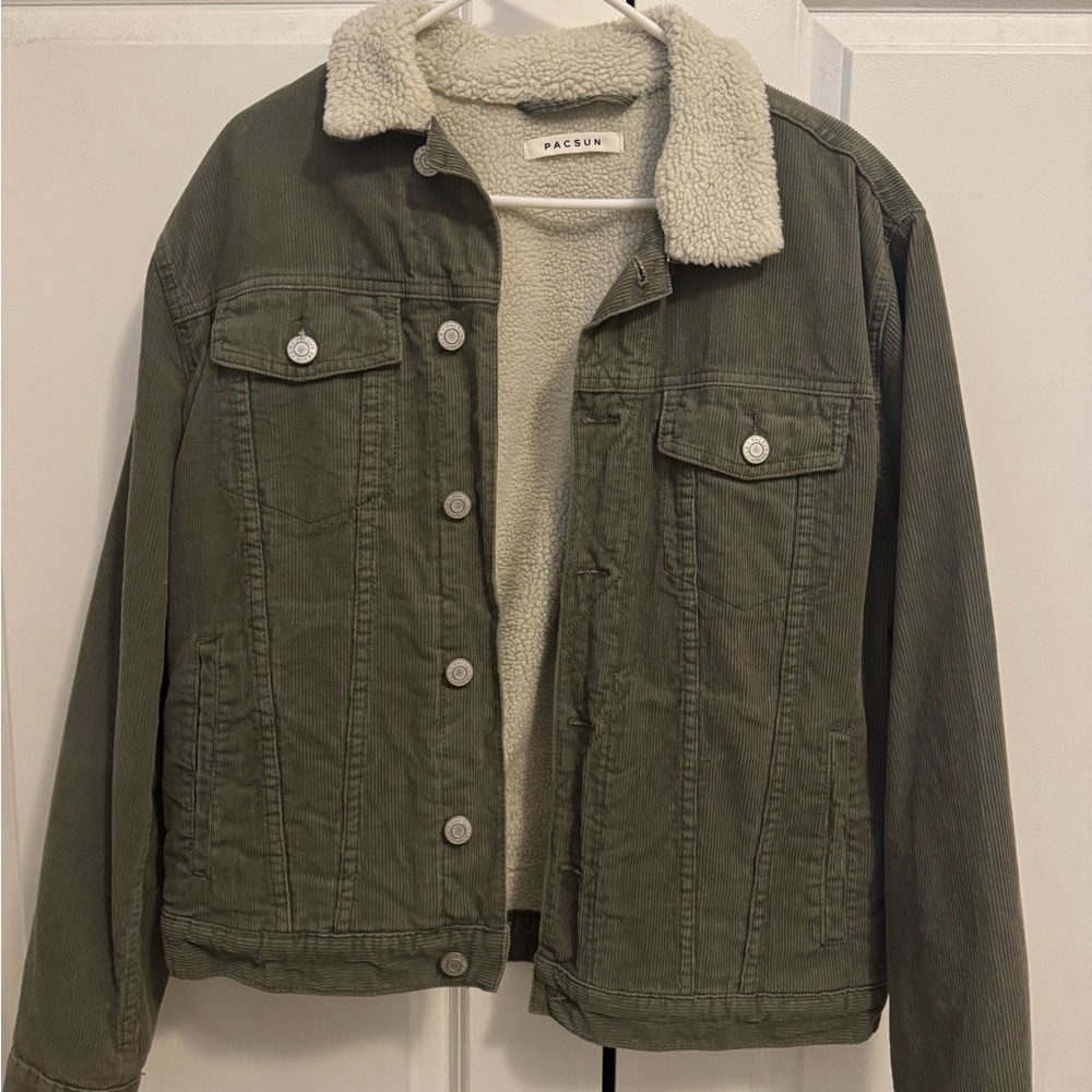 PacSun Olive Green Sherpa-Lined Jacket